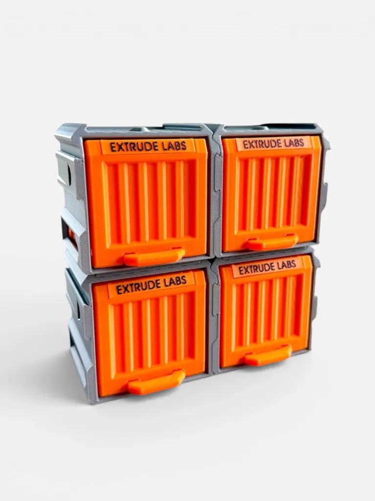 Cargo Containers - 1x1 (Single Case + Container) | Licensed Design by Play Conveyor (Orange)
